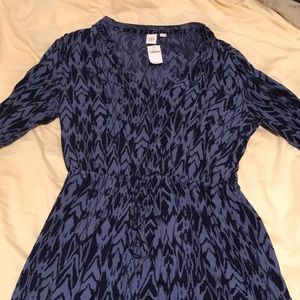 Gap blue pattern long sleeve dress